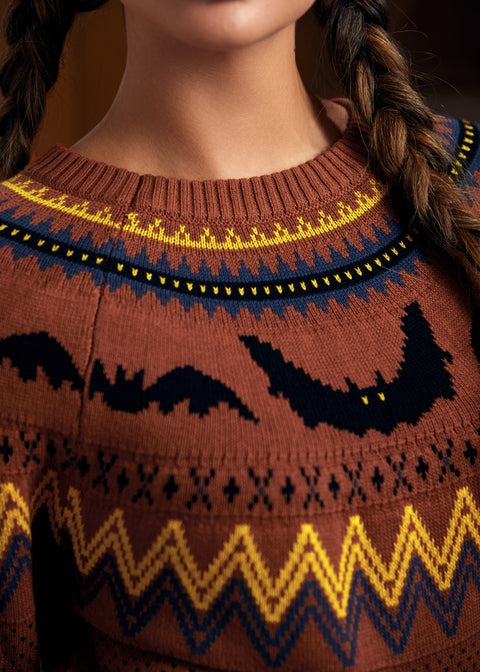 It Be Like 'Bat' Fair Isle Sweater