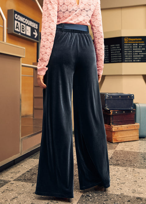 Cider, Spice & Everything Nice Wide Leg Velvet Pants