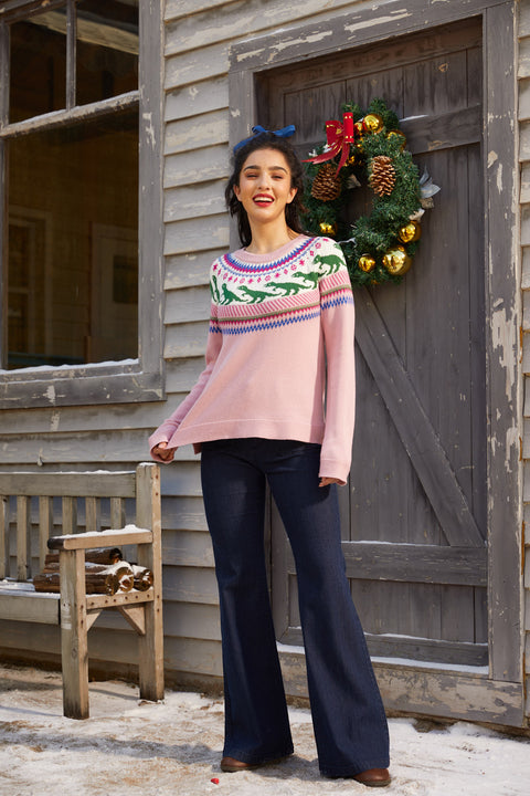 Retro Charm Raglan Sweater