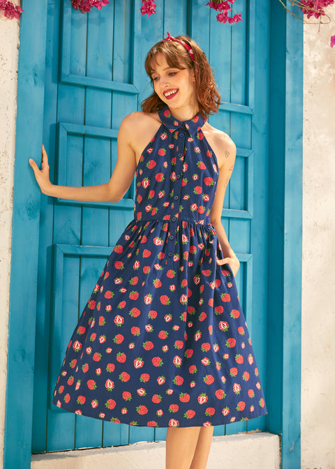 Cutaway Shirt Fit & Flare Dress