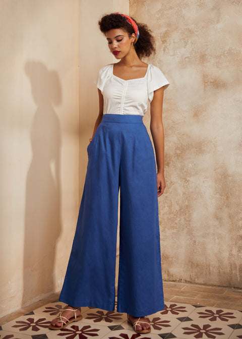 Double Pleat Wide Leg Pants