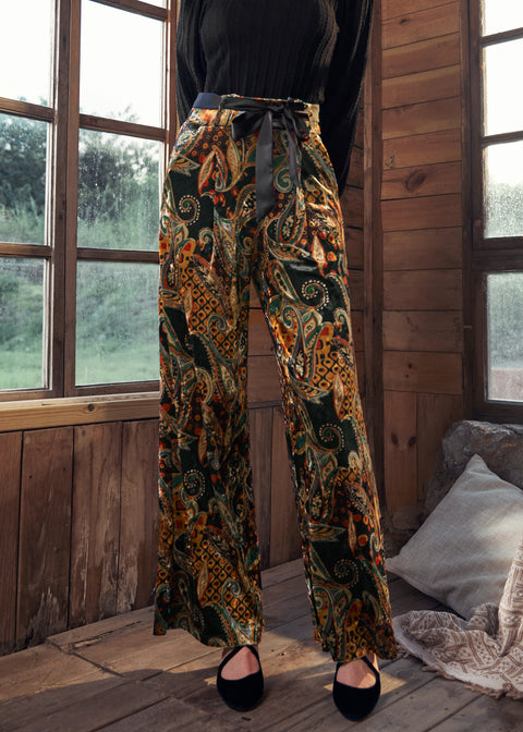 Cider, Spice & Everything Nice Wide Leg Velvet Pants