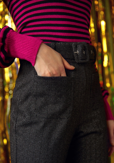 Sharp Impression High-Waisted Pants