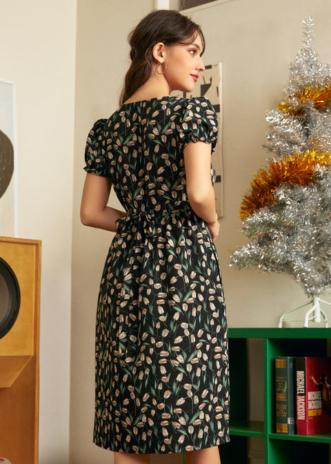 Budding Romance Button-Up Dress