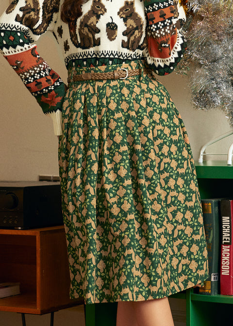 Woodland Mischief Midi Skirt
