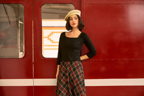 The Metro Muse Square-Neck Top