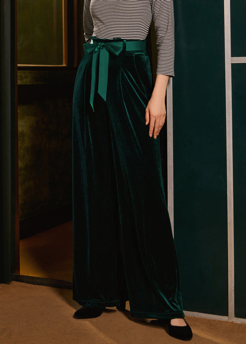 Cider, Spice & Everything Nice Wide Leg Velvet Pants