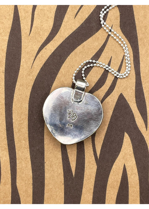 Billiard Ball #13 Heart Pendant Turquoise