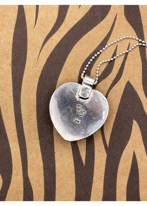 Billiard 8-Ball Heart Pendant Black