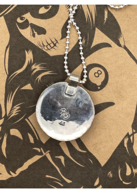 Billiard Retro 8-Ball Round Pendant Black