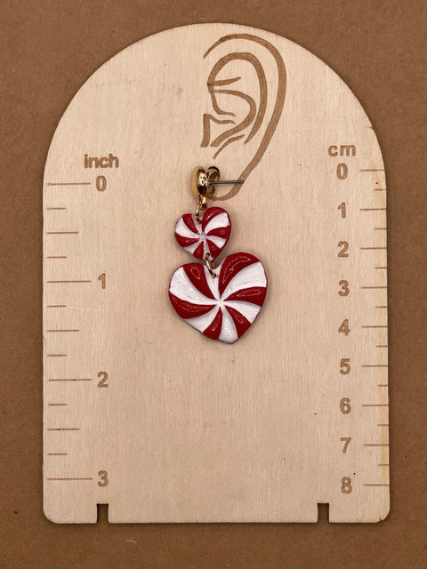 Candy Cane Heart Earrings