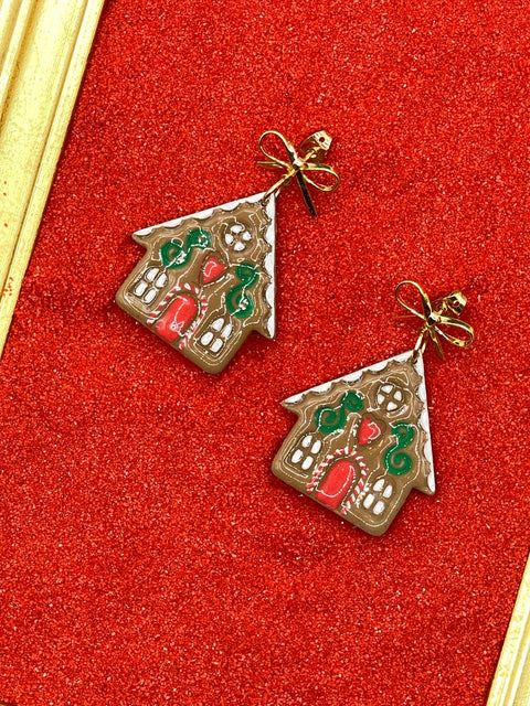 Gingerbread House Earrings