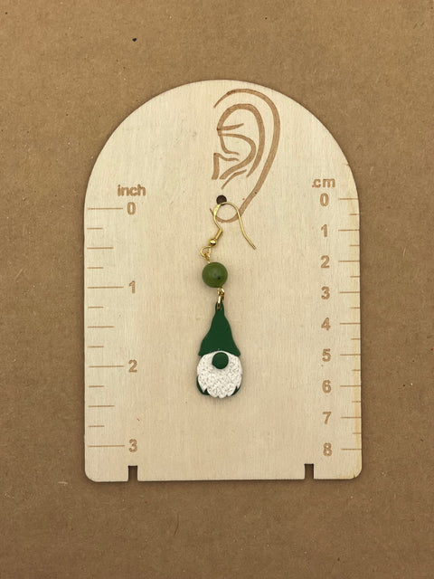 Holiday Gnome Earrings - Green