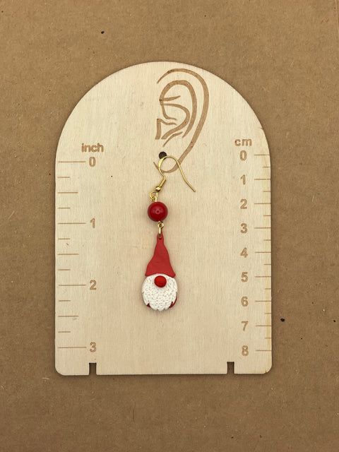 Holiday Gnome Earrings - Red