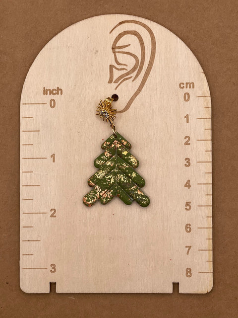 Rhinestone Shimmer Tree Earrings