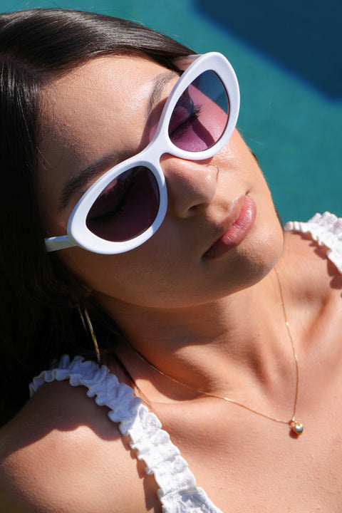 MILA White Cat Eye Sunglasses