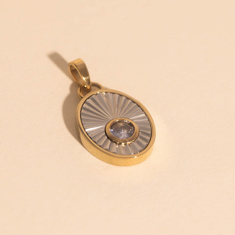 June Birthstone Necklace Charm