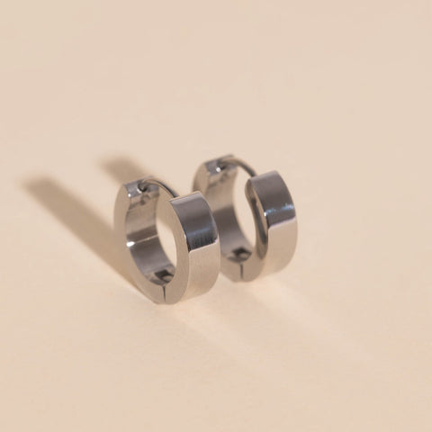 Smooth Chunky Huggie Hoop Earrings