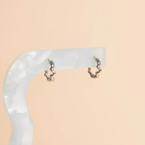 Squiggly Rounded Huggie Hoop Earrings