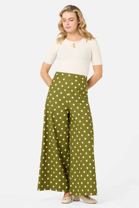 Polka Dot Wide Leg Pant