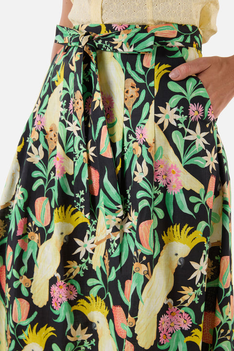 Cockatoo & Flora Midi Skirt