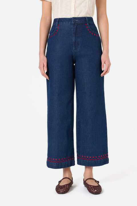 Sweet Heart Embroidered Jean