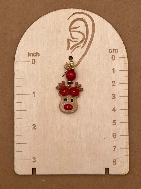 Flower Crown Reindeer Earrings