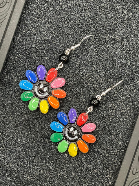 Happy Rainbow Daisy Earrings