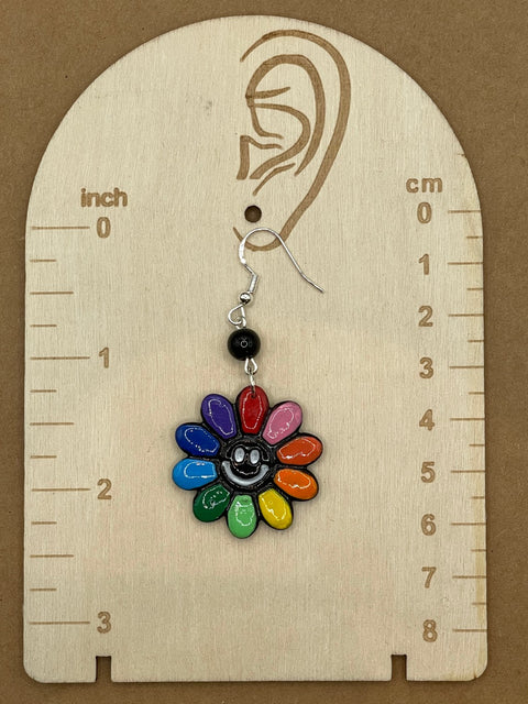 Happy Rainbow Daisy Earrings