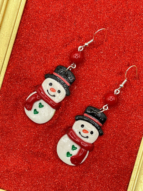 Cutie Snowman Dangle Earrings