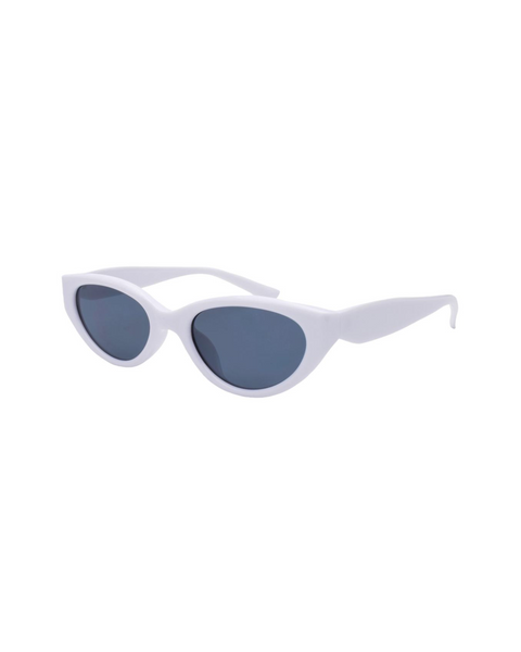 MAYA White Oval Sunglasses